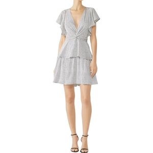 A.L.C. Viera Mini Dress in Rimini Dot Print size 6 Silk Short Flutter Sleeves